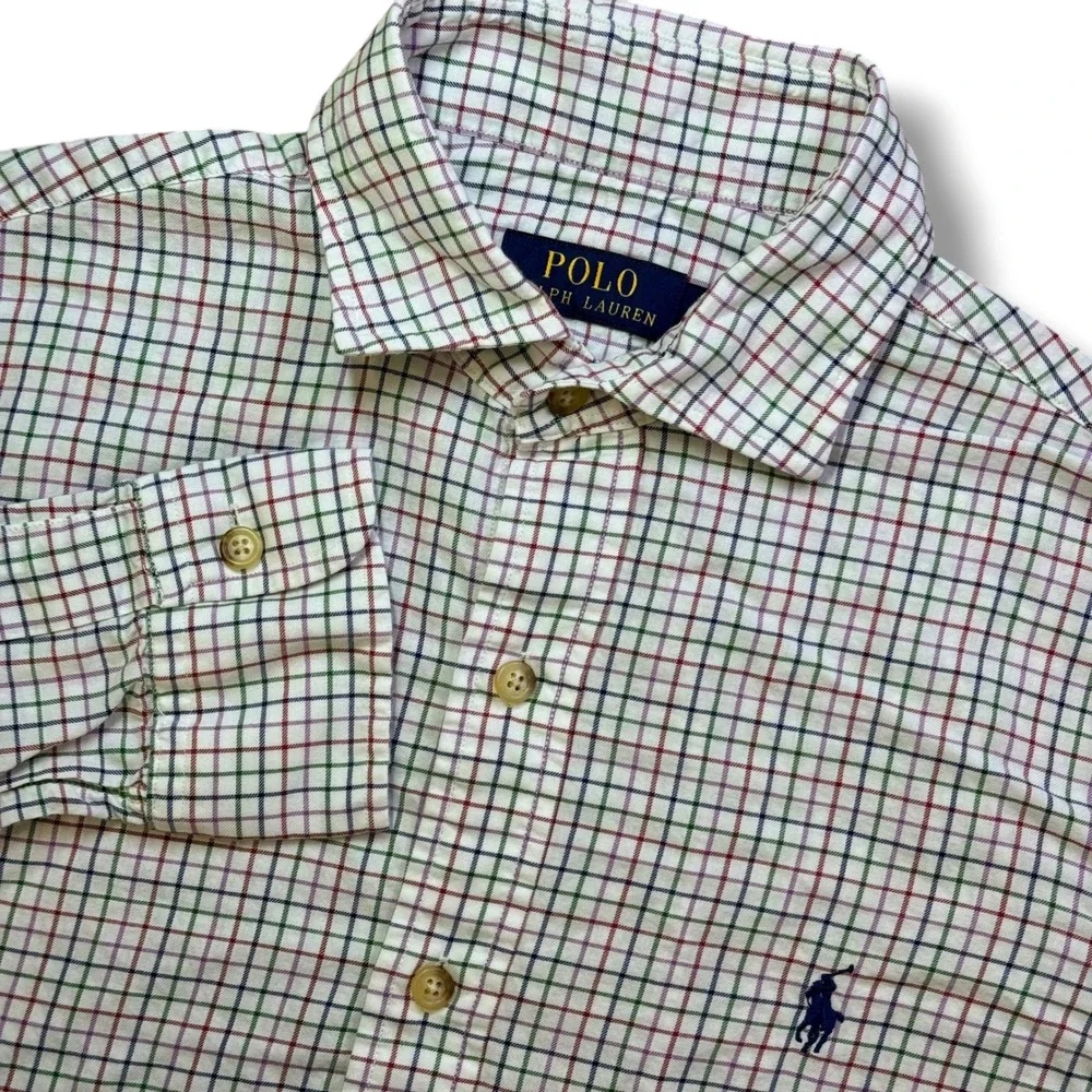 Polo Ralph Lauren Button Down Shirt Mens Small Multi Color Check Pony Logo‎
